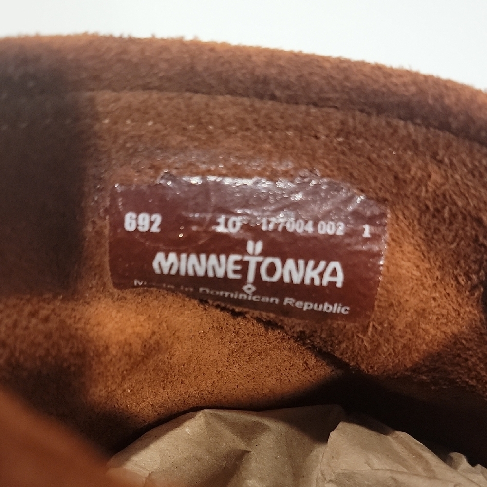 Minnetonka Chestnut Suede Moccasin Boots - Picture 2 of 11